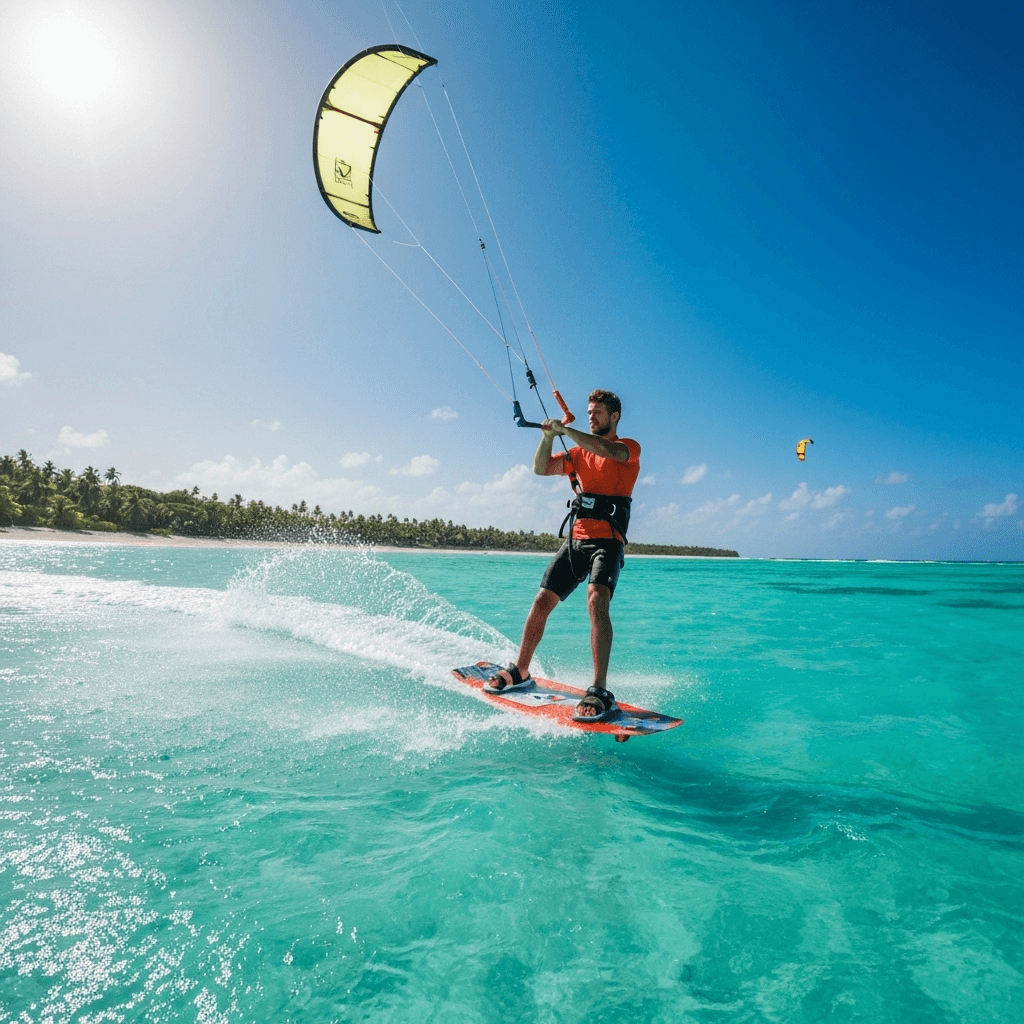 One-on-one kiteboarding coaching session