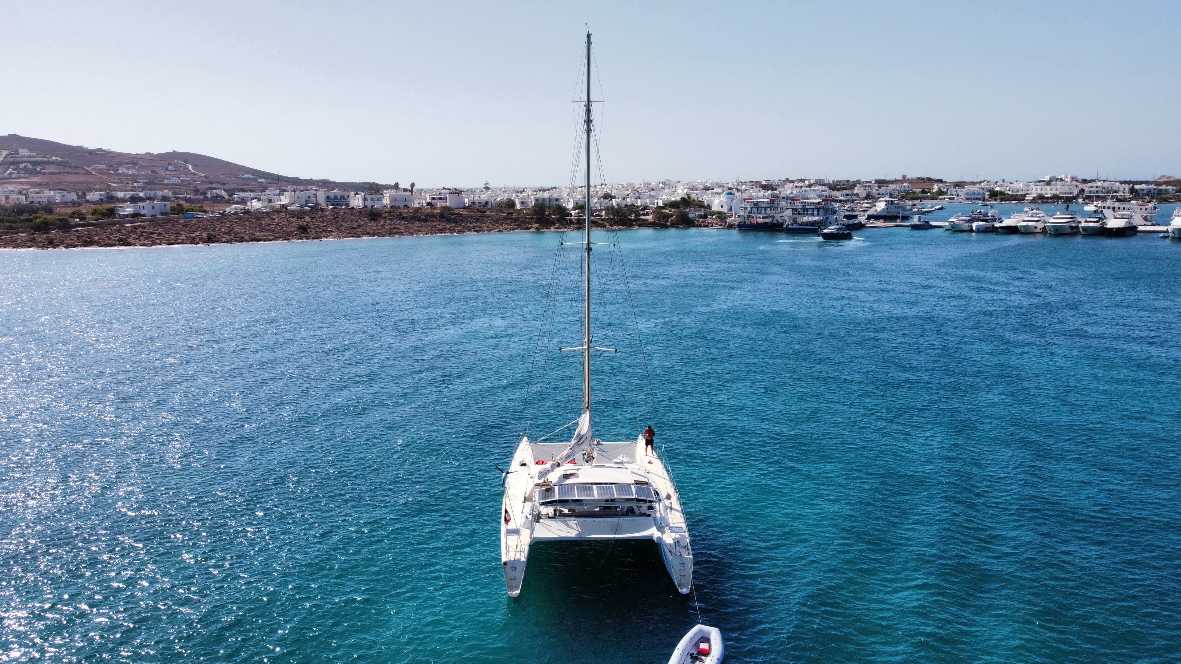 Group celebration dinner on luxury yacht